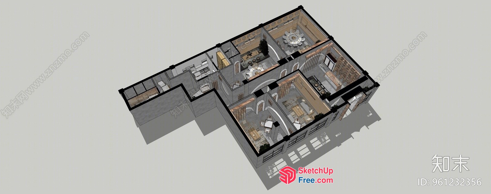 Modern Home Interior Design With Elegant Furniture 3D SketchUp File