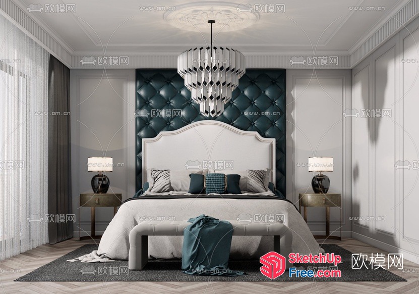 Modern And Elegant Bedroom Interior 3D SketchUp File