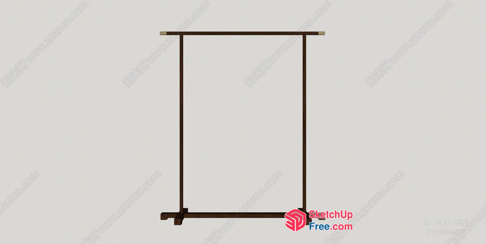 Simple Brown Metal Railing 3D SketchUp File