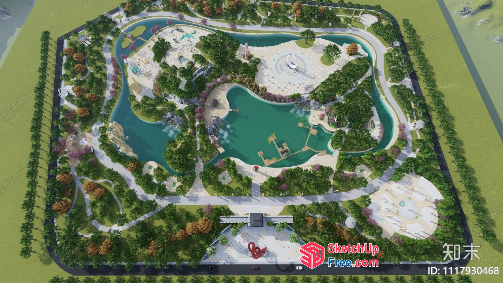 Serene Oasis Park 3D SketchUp File