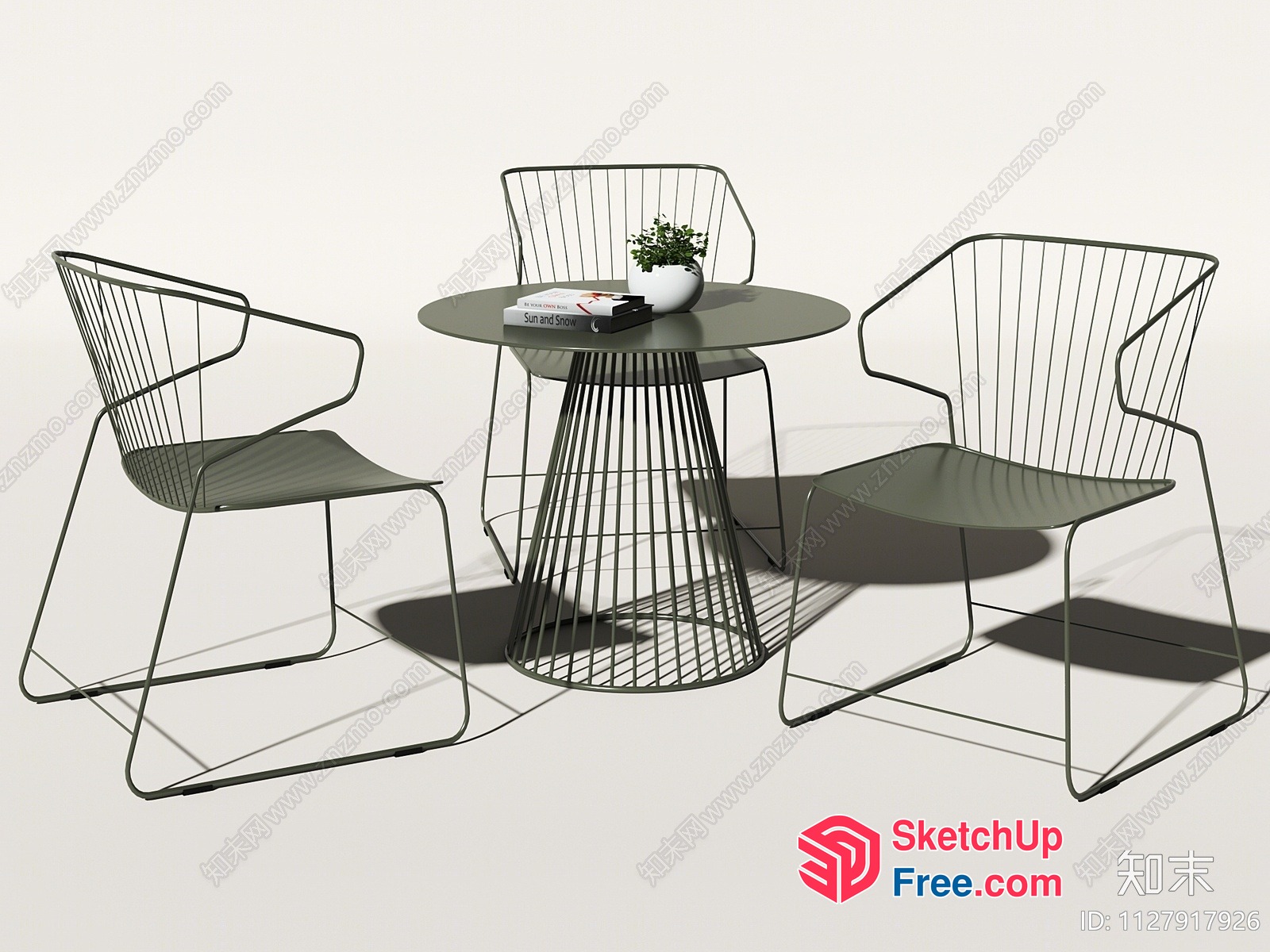 Modern Minimalist Outdoor Patio Furniture Set 3D SketchUp File
