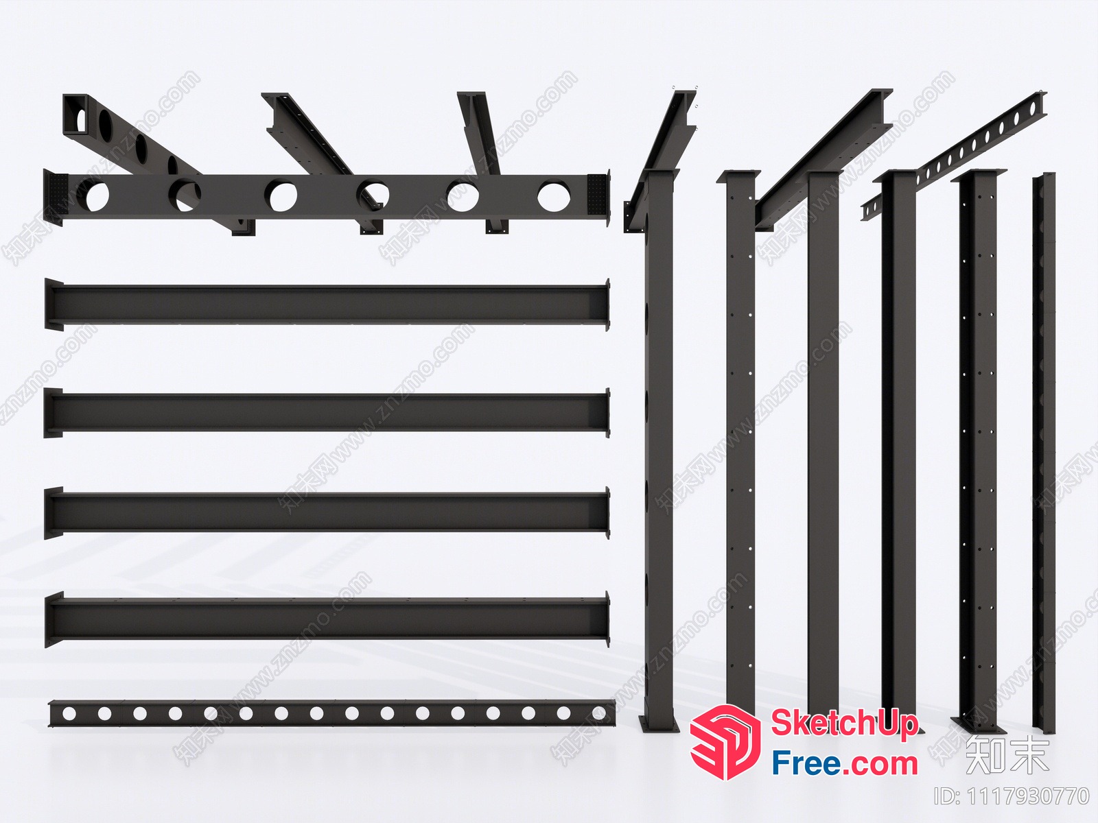 Black Metal Furniture And Decorations 3D SketchUp File