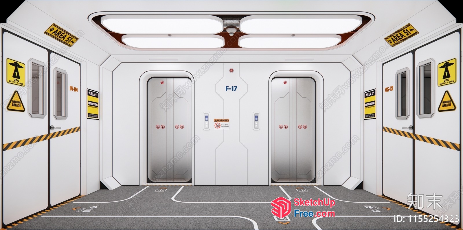 Futuristic Space Capsule Interior 3D SketchUp File