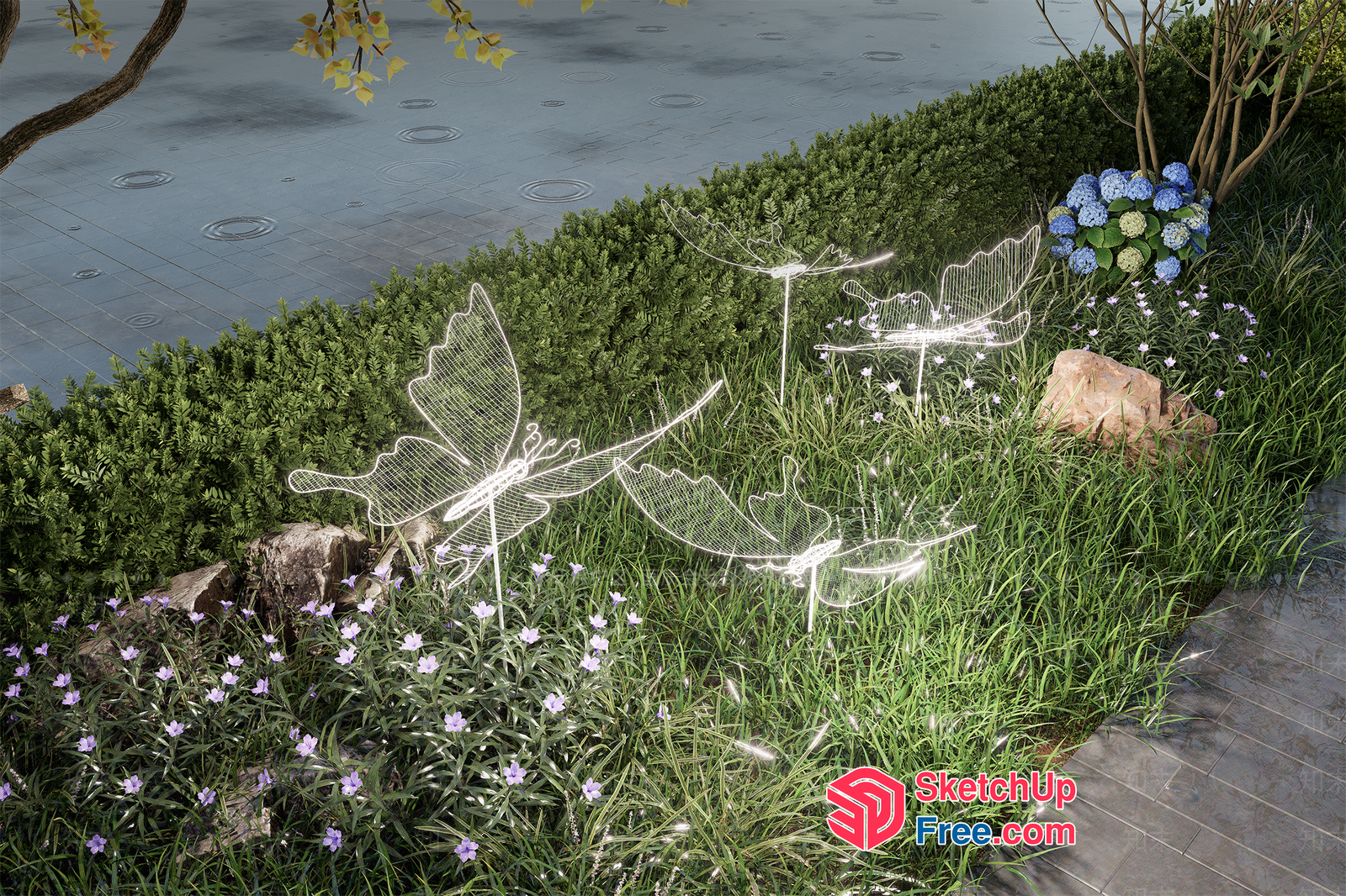 Serene Garden Oasis 3D SketchUp File