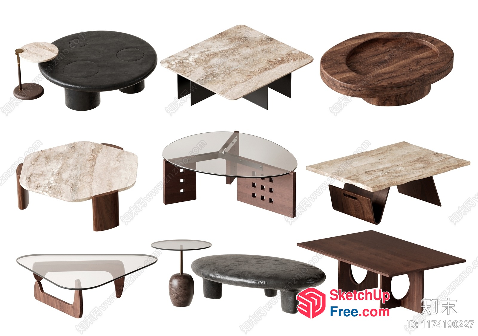 Modern Coffee Tables In Various Styles 3D SketchUp File