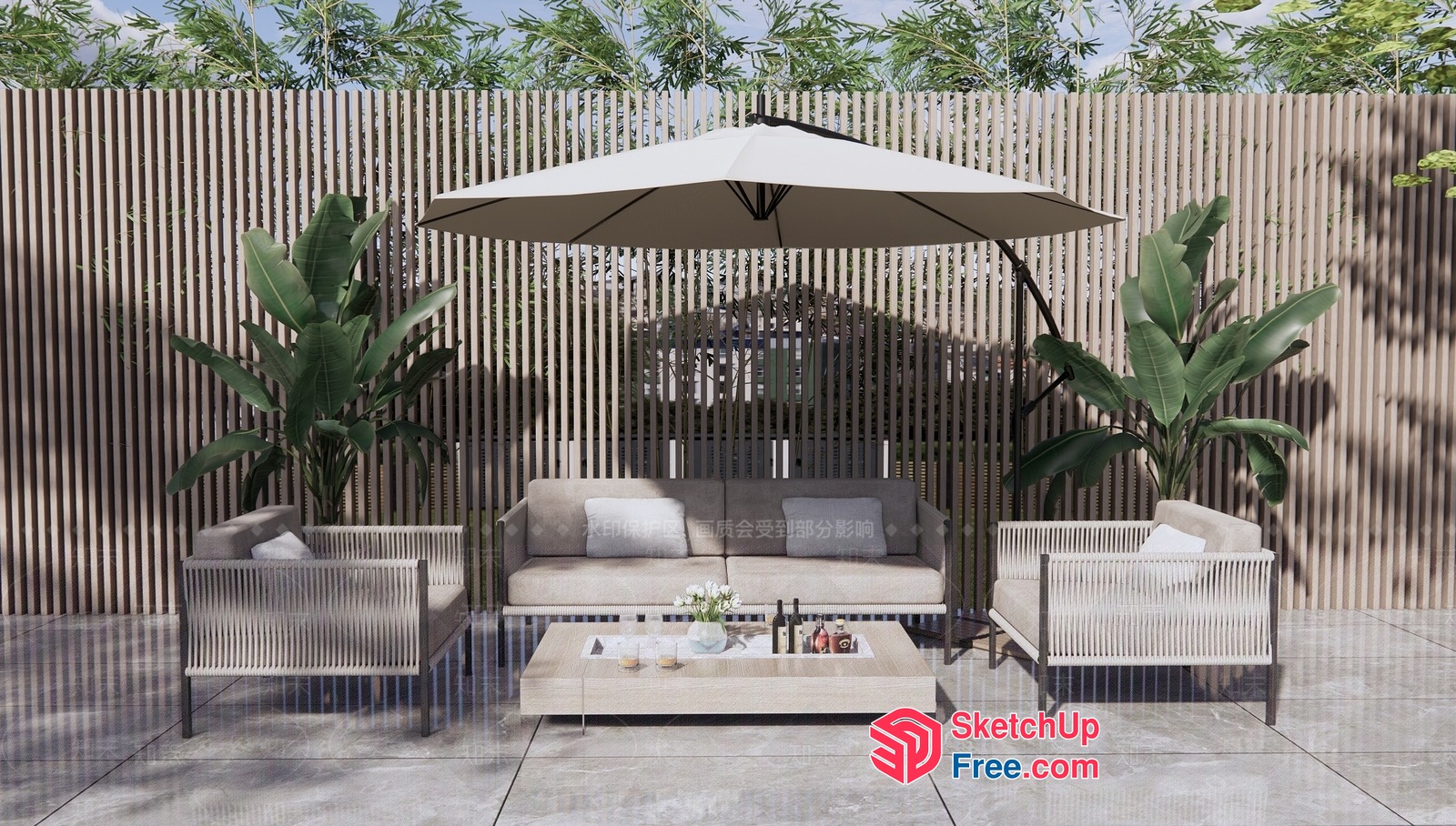 Outdoor Patio Furniture And Decor 3D SketchUp File