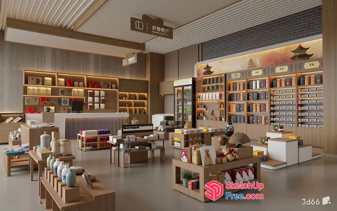 Japanese Style Home Decor Store 3D SketchUp File