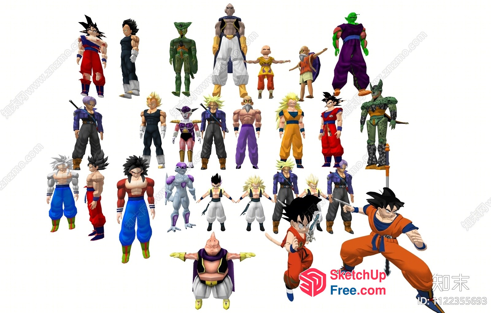 Colorful Character Poses In Various Outfits 3D SketchUp File