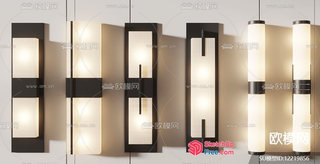 Modern Minimalist Wall Sconce Lighting Fixtures 3D SketchUp File