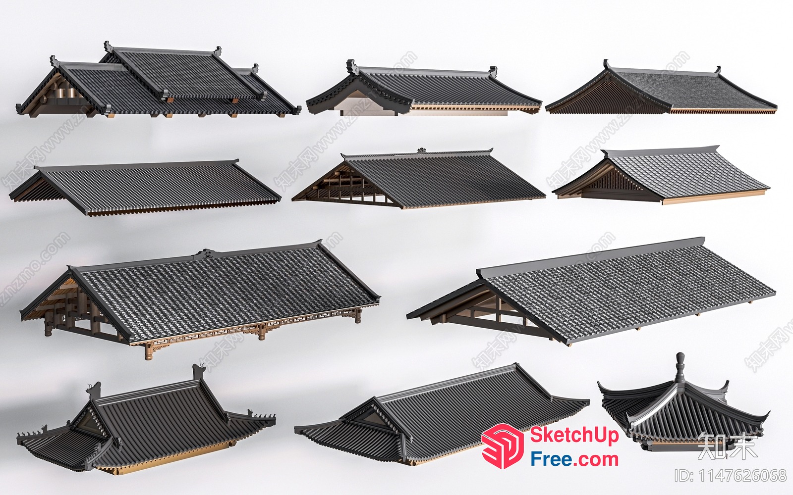 Roof Synthesis Of Traditional Japanese Buildings 3D SketchUp File