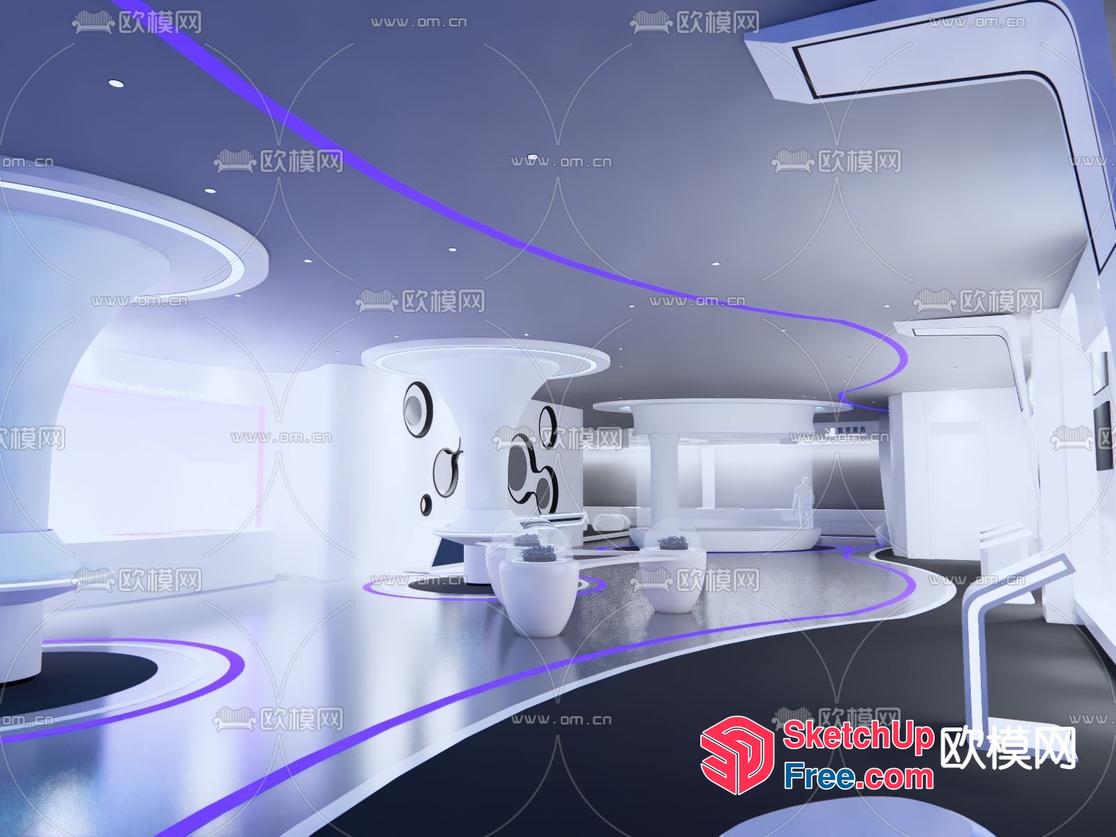 Futuristic Space Capsule Interior 3D SketchUp File
