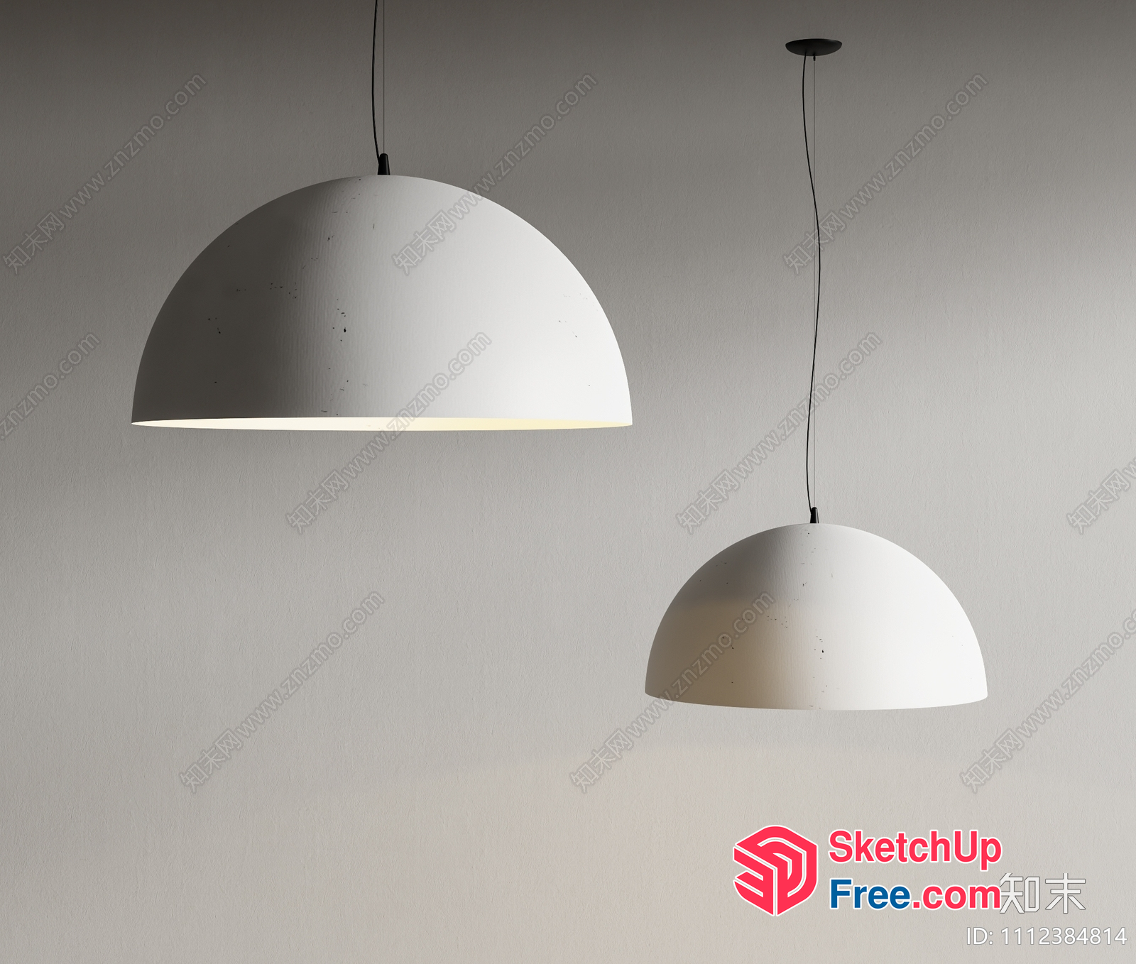 White Semi-Circular Ceiling Lights 3D SketchUp File