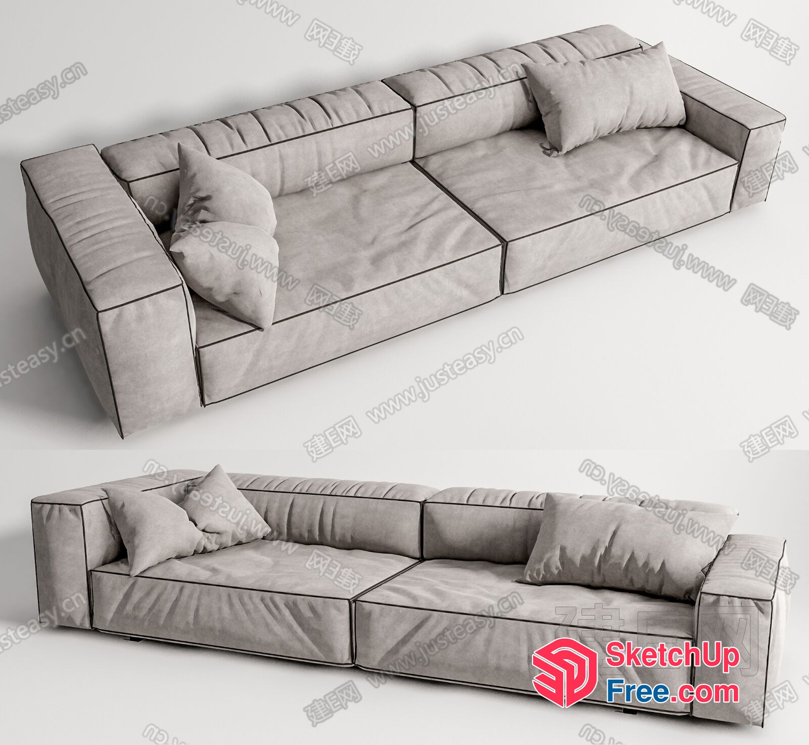 Minimalist Japanese Style Living Room Sofa 3D SketchUp File