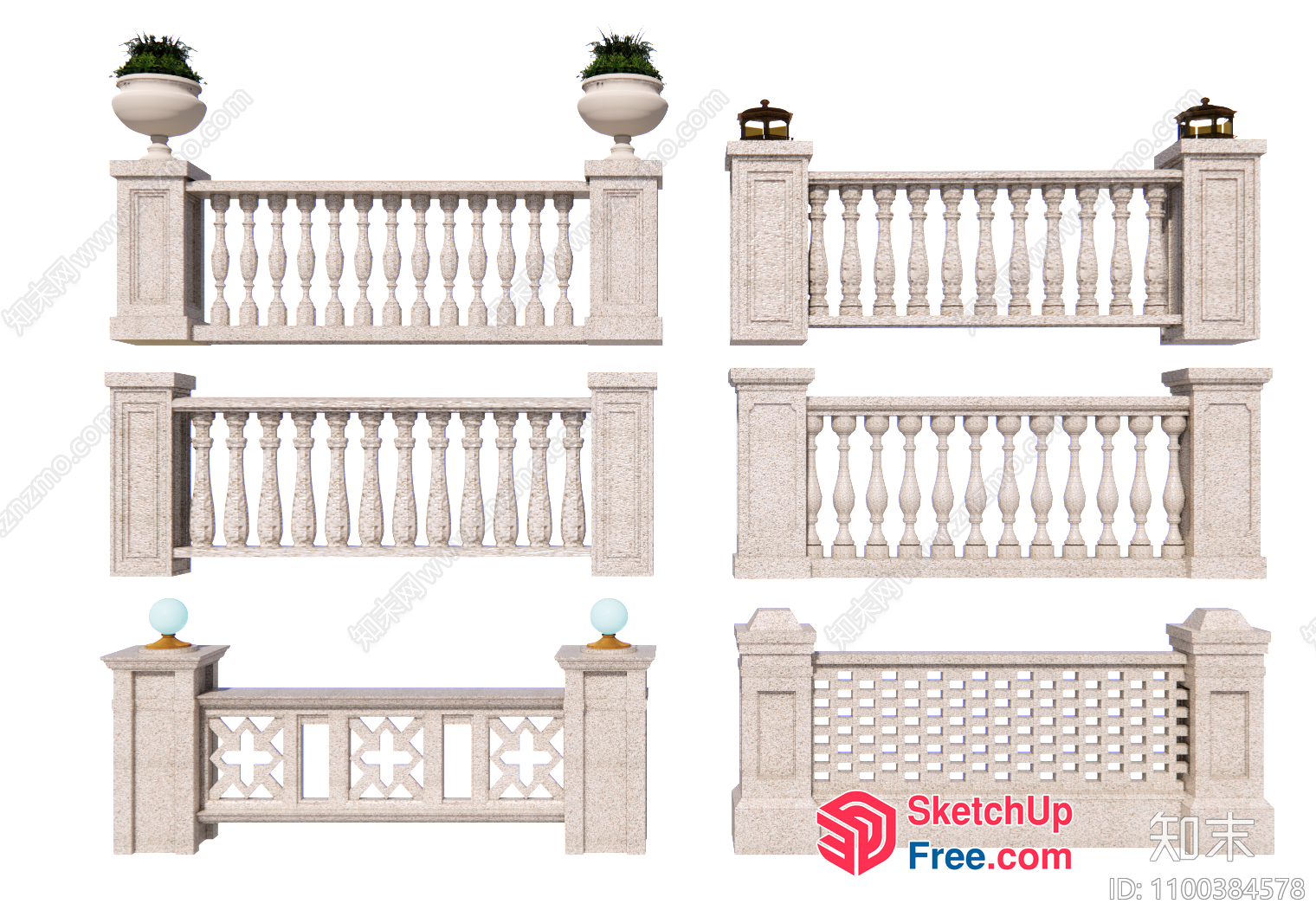 Elegant Ornate Stone Balustrade Design 3D SketchUp File