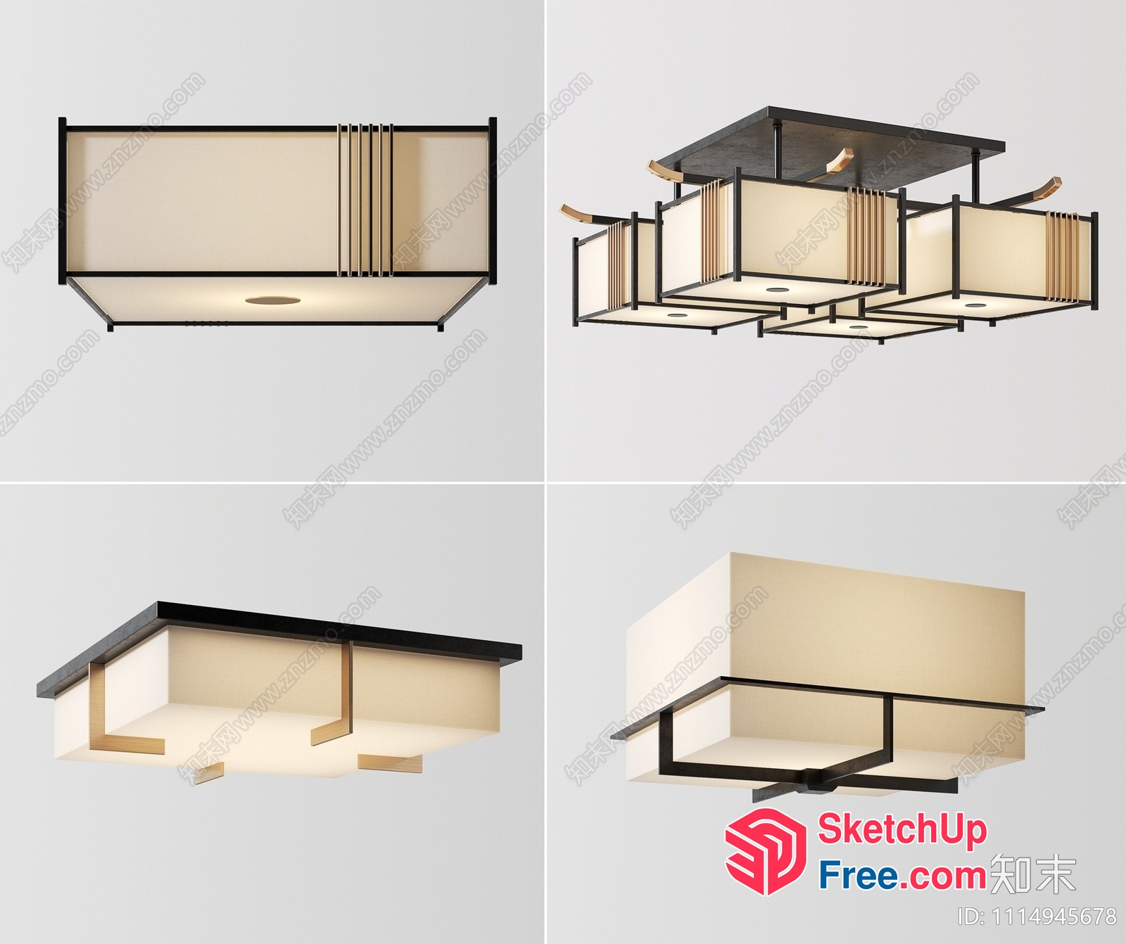 Modern Minimalist Ceiling Light Fixture 3D SketchUp File