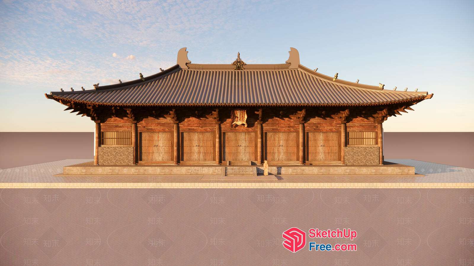 Traditional Asian Building Facade 3D SketchUp File