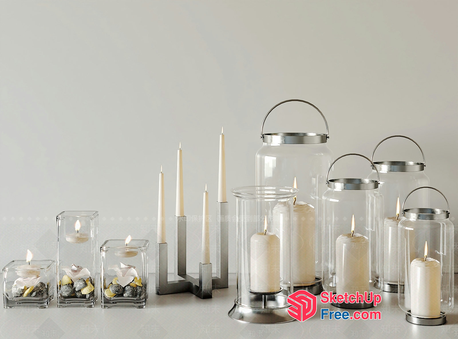 Elegant Candles And Lanterns Collection 3D SketchUp File
