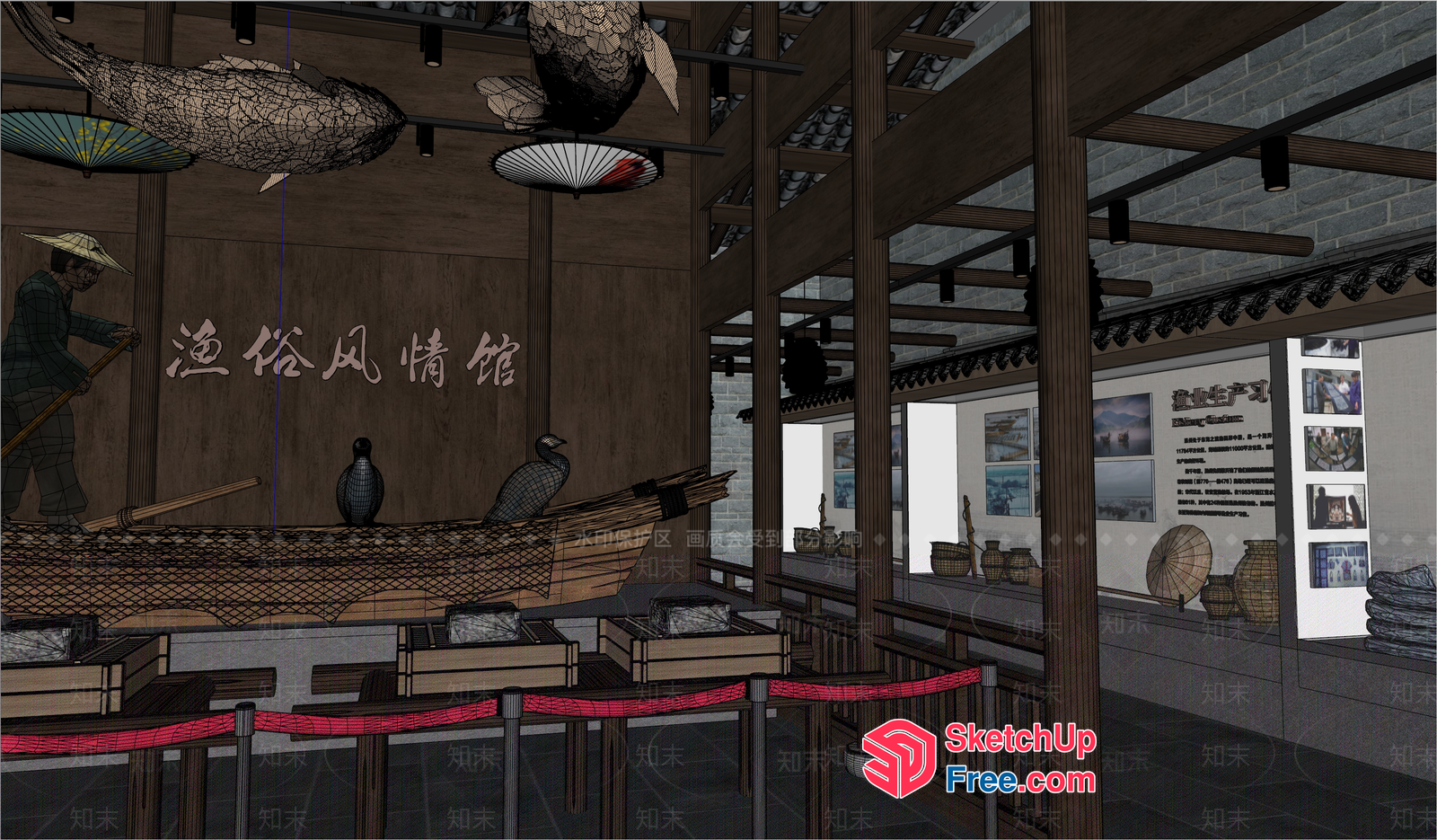 Traditional Chinese Art Gallery 3D SketchUp File