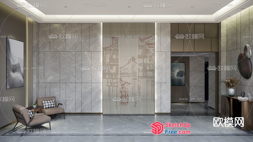 Modern Minimalist Interior Design With Natural Elements 3D SketchUp File