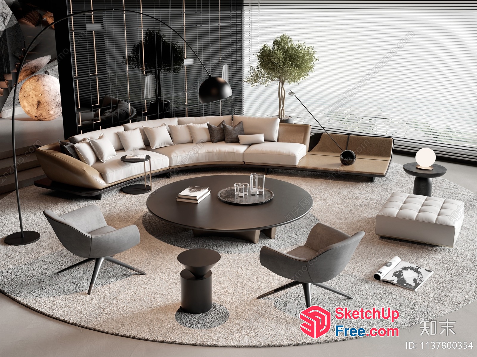 Minimalist Living Room With Modern Furniture 3D SketchUp File