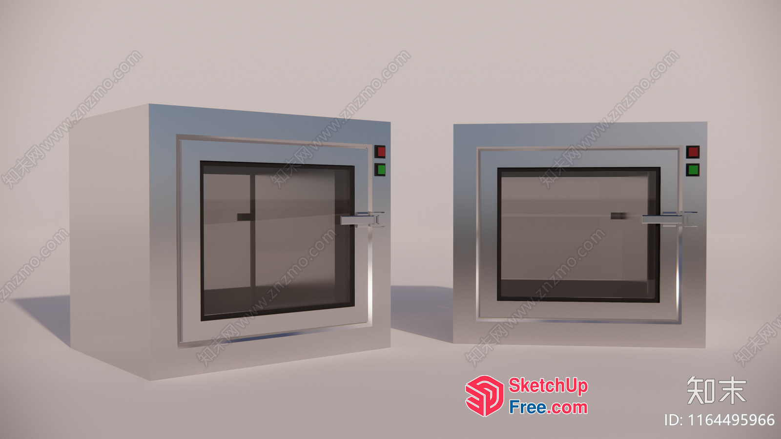 Two Modern Stainless Steel Ovens With Glass Doors 3D SketchUp File