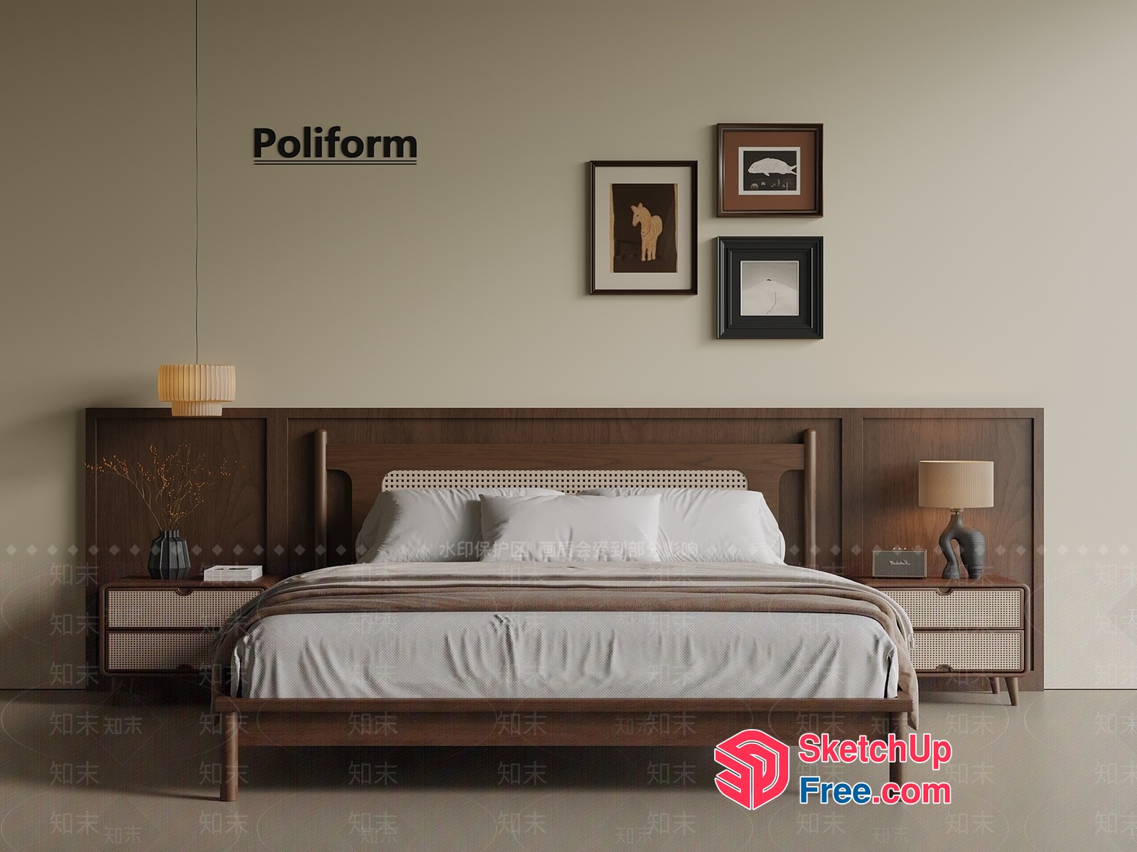 Poliform Bedside Table 3D SketchUp File