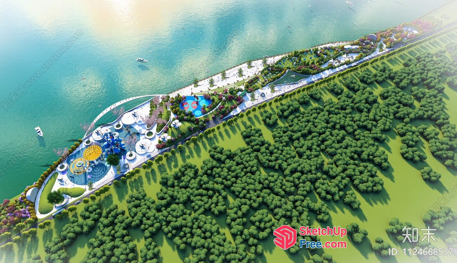 Serene Parkside Oasis 3D SketchUp File