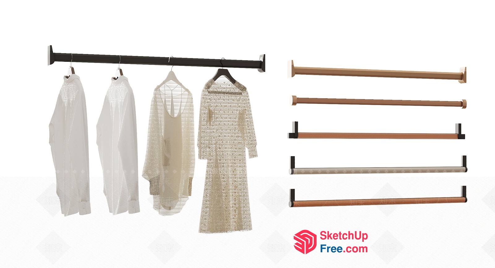 Hanging Rods For Clothing Storage And Display 3D SketchUp File