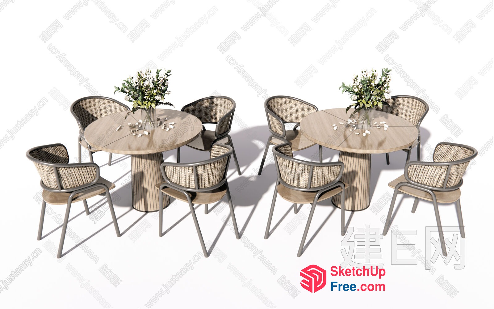 Outdoor Dining Table And Chairs Set 3D SketchUp File