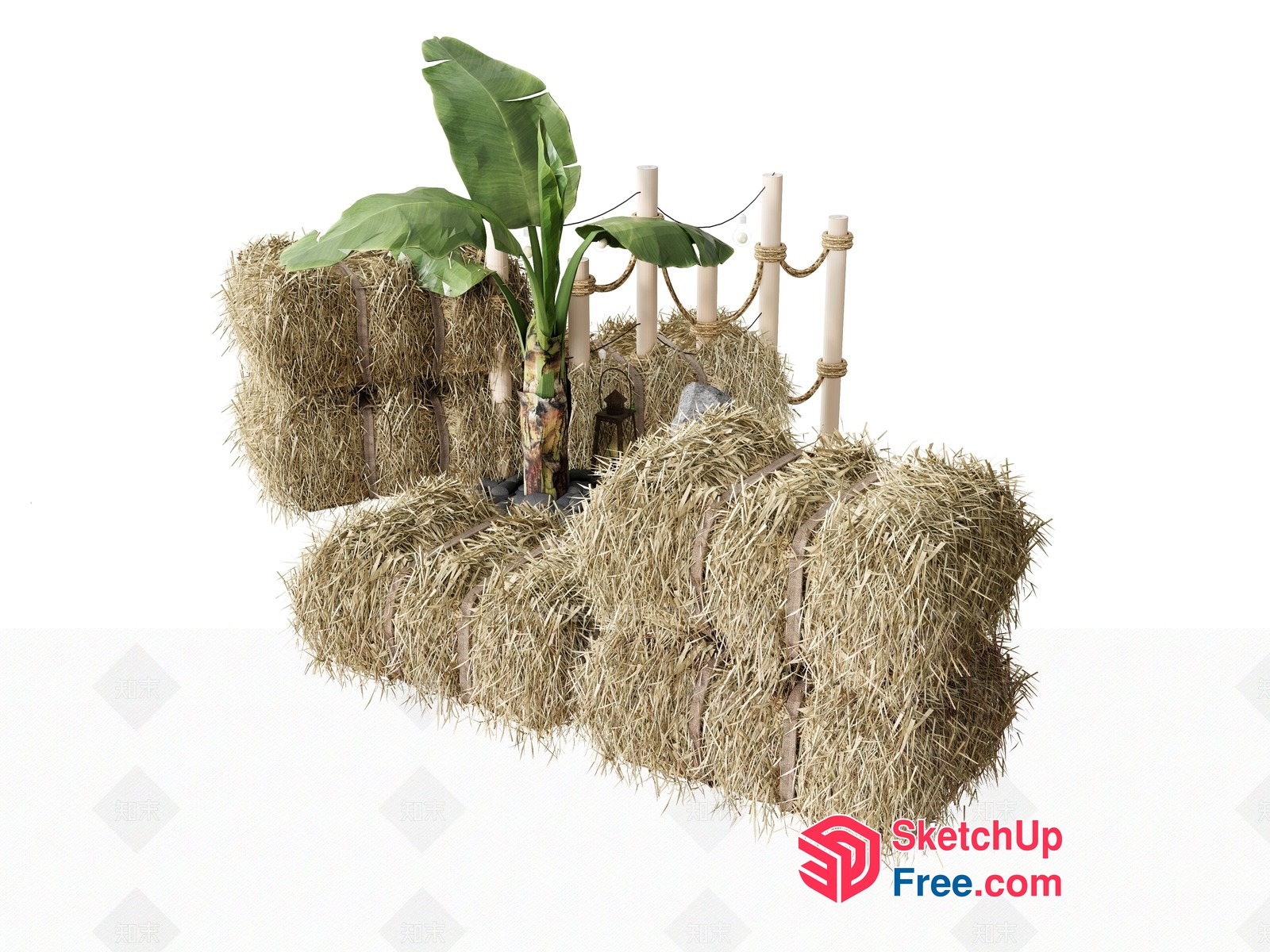 Rustic Tropical Decorative Display 3D SketchUp File