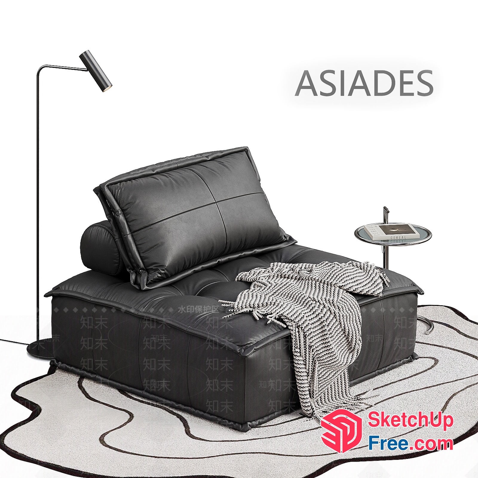 Modern Minimalist Living Room Furniture Set 3D SketchUp File