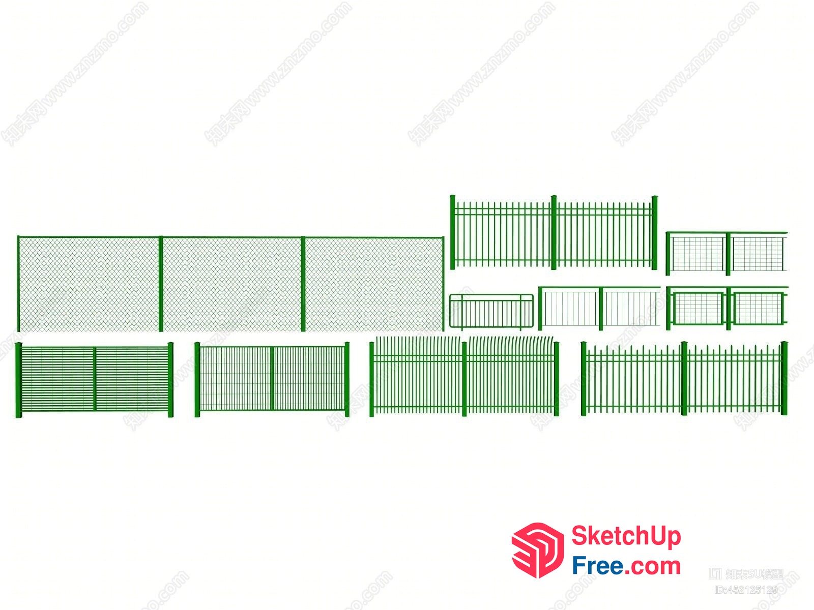 Fencing Options Collection 3D SketchUp File