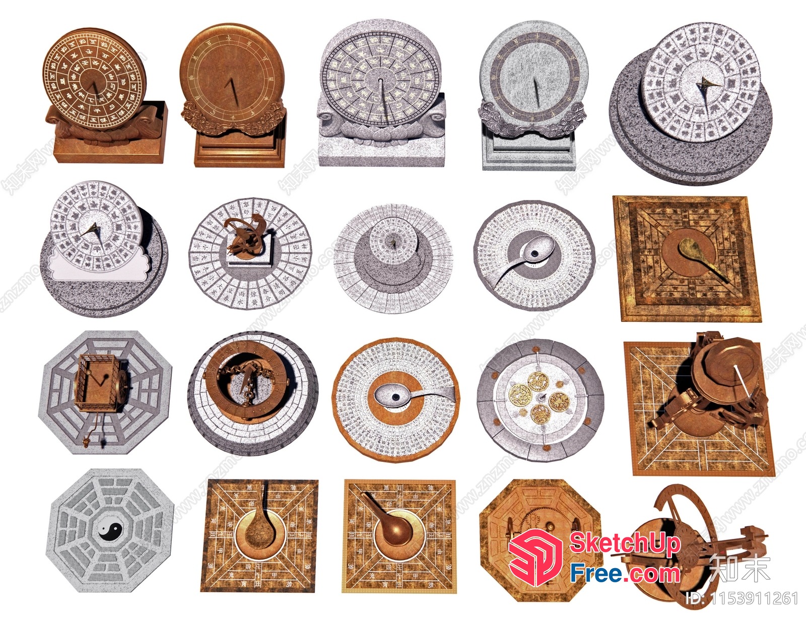Antique Timekeeping Instruments Collection 3D SketchUp File