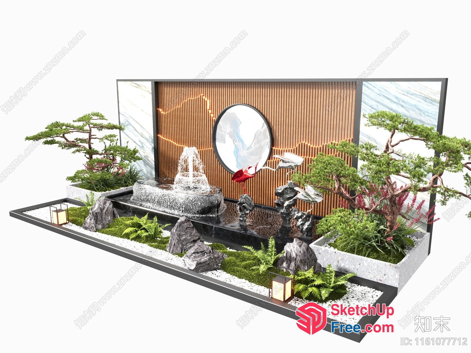 Japanese Style Interior Garden 3D SketchUp File