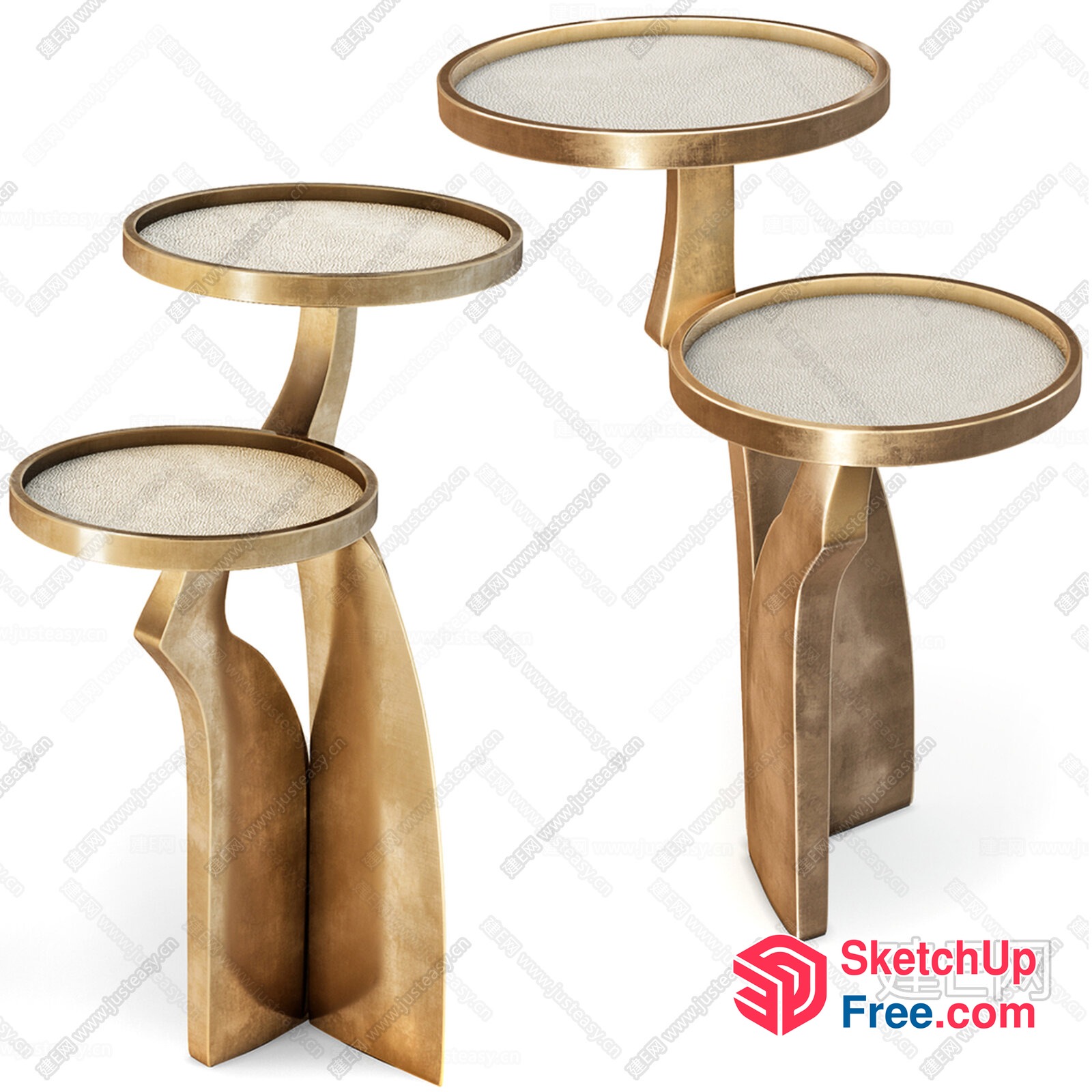 Modern Gold Accent Tables 3D SketchUp File