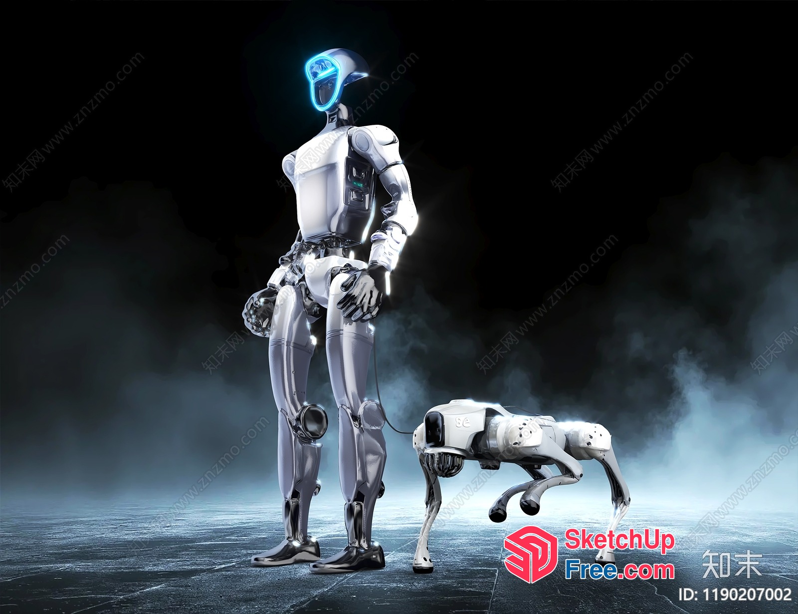 Futuristic Robot And Dog Companion 3D SketchUp File
