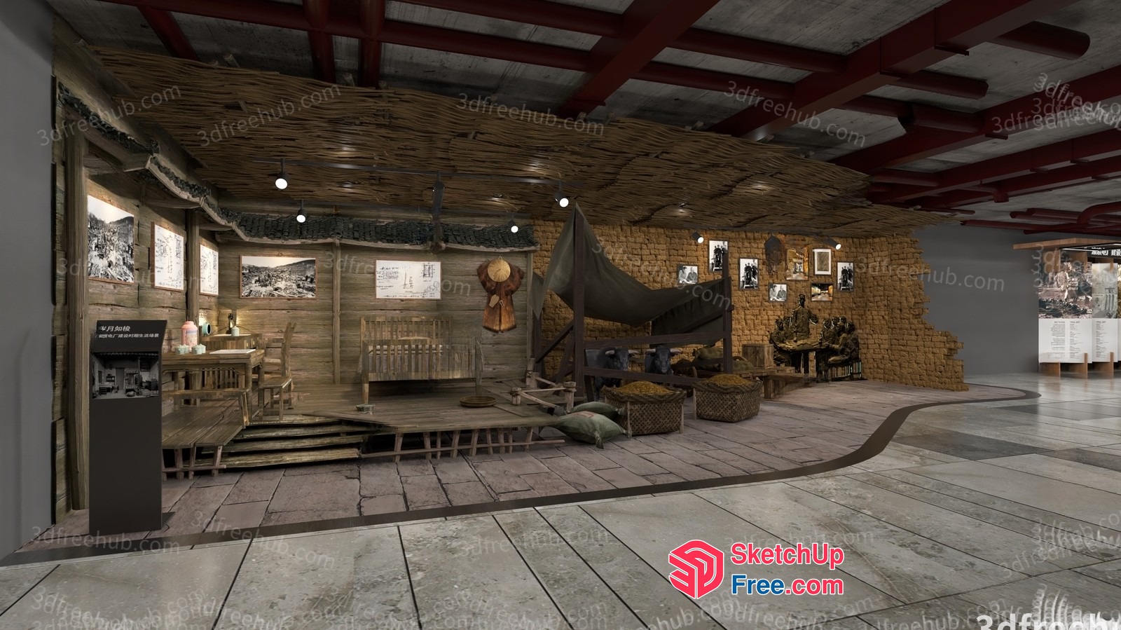 Exotic Interior Design Showcasing Traditional Japanese Decor 3D SketchUp File
