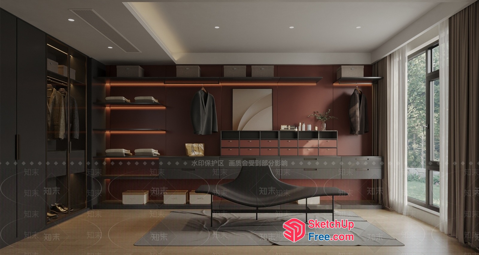 Modern Minimalist Bedroom Design With Sleek Furniture 3D SketchUp File