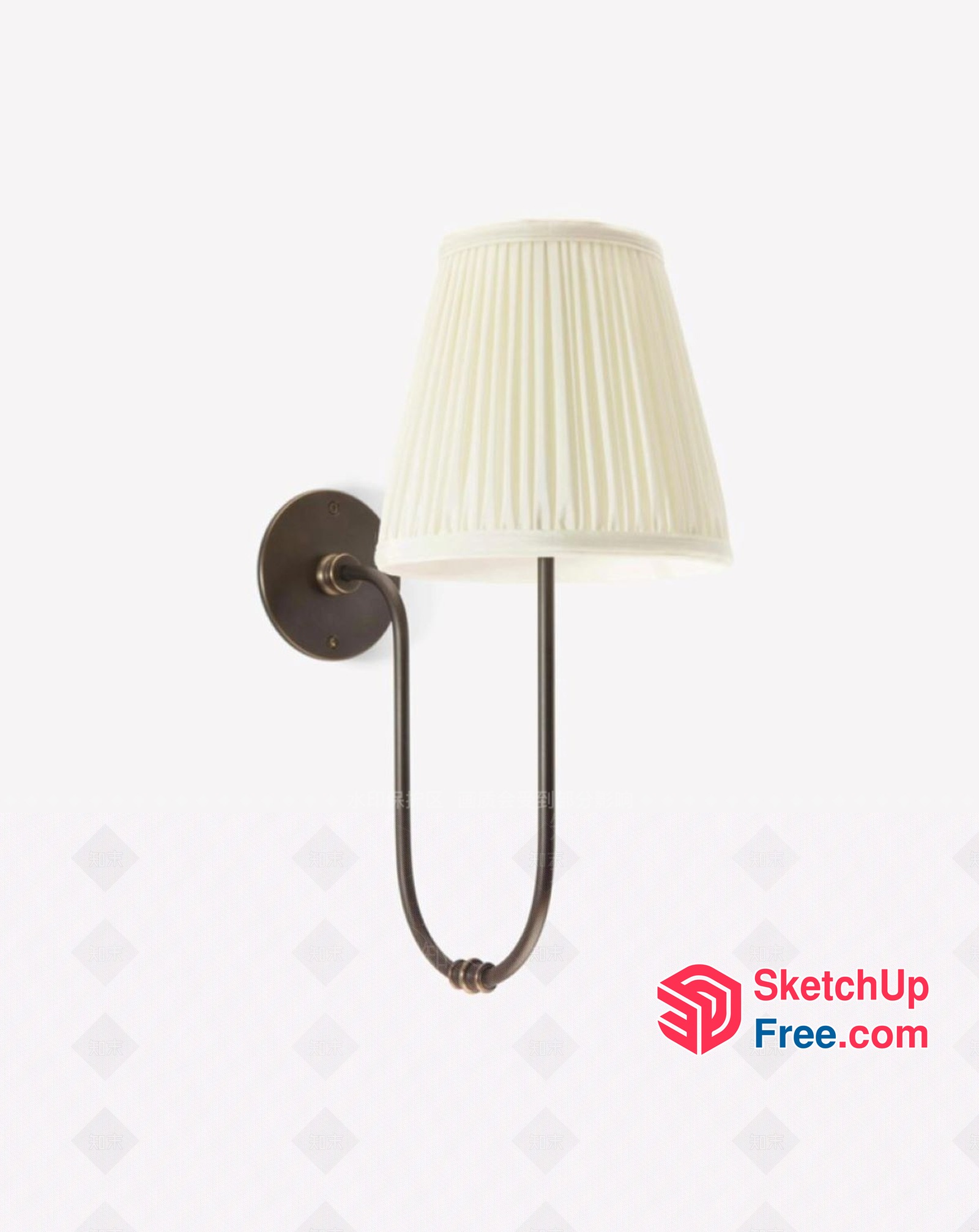 Elegant And Sophisticated White Shade Wall Lamp 3D SketchUp File