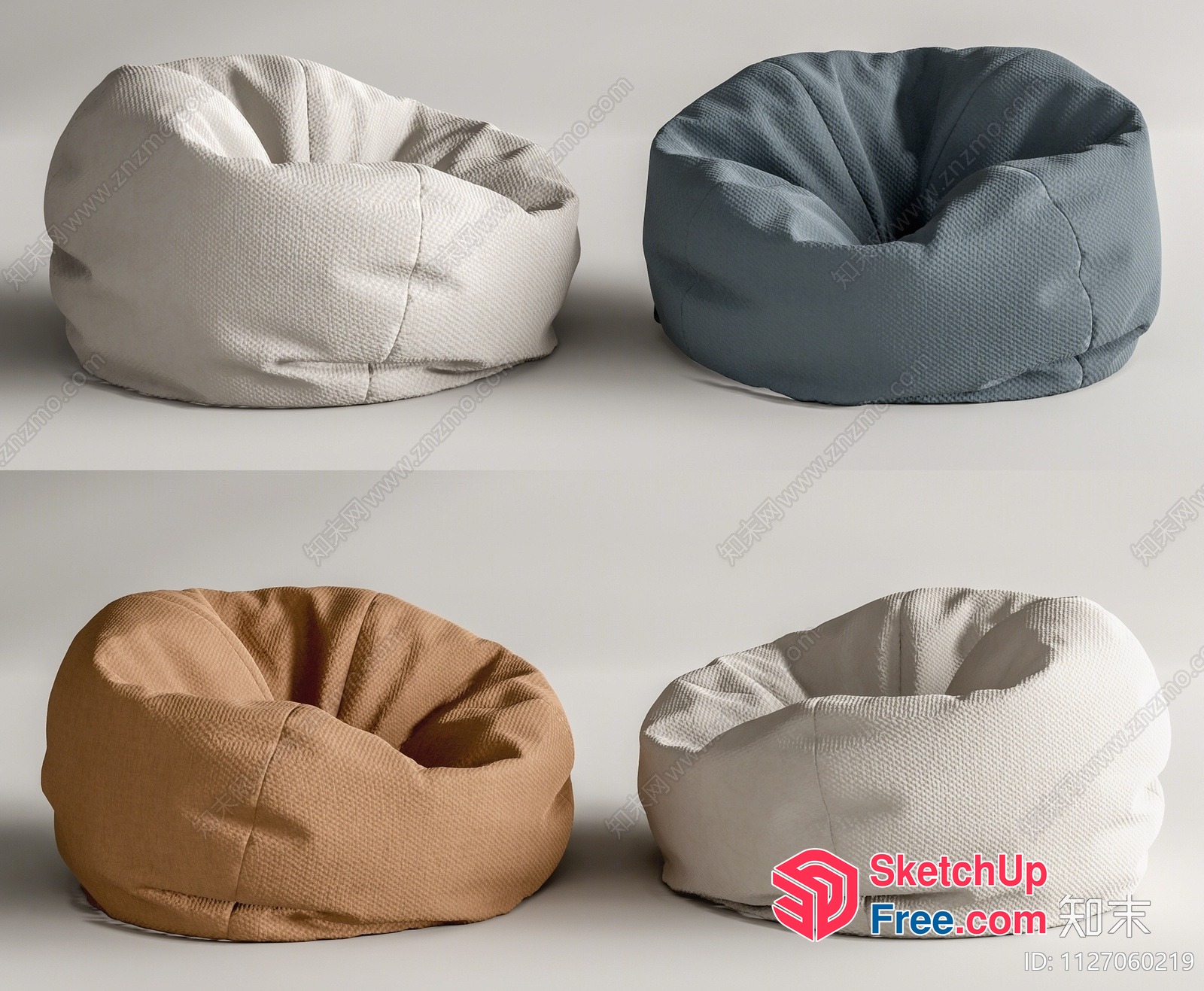 Minimalist Round Bean Bag Chairs 3D SketchUp File