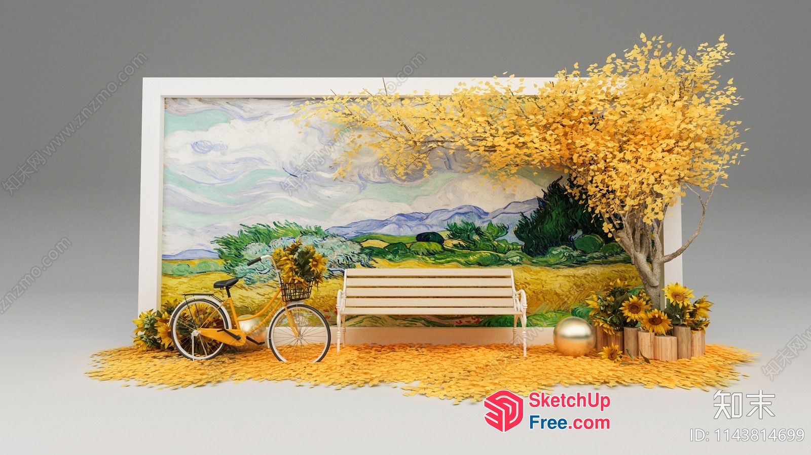 Tranquil Yellow Oasis 3D SketchUp File