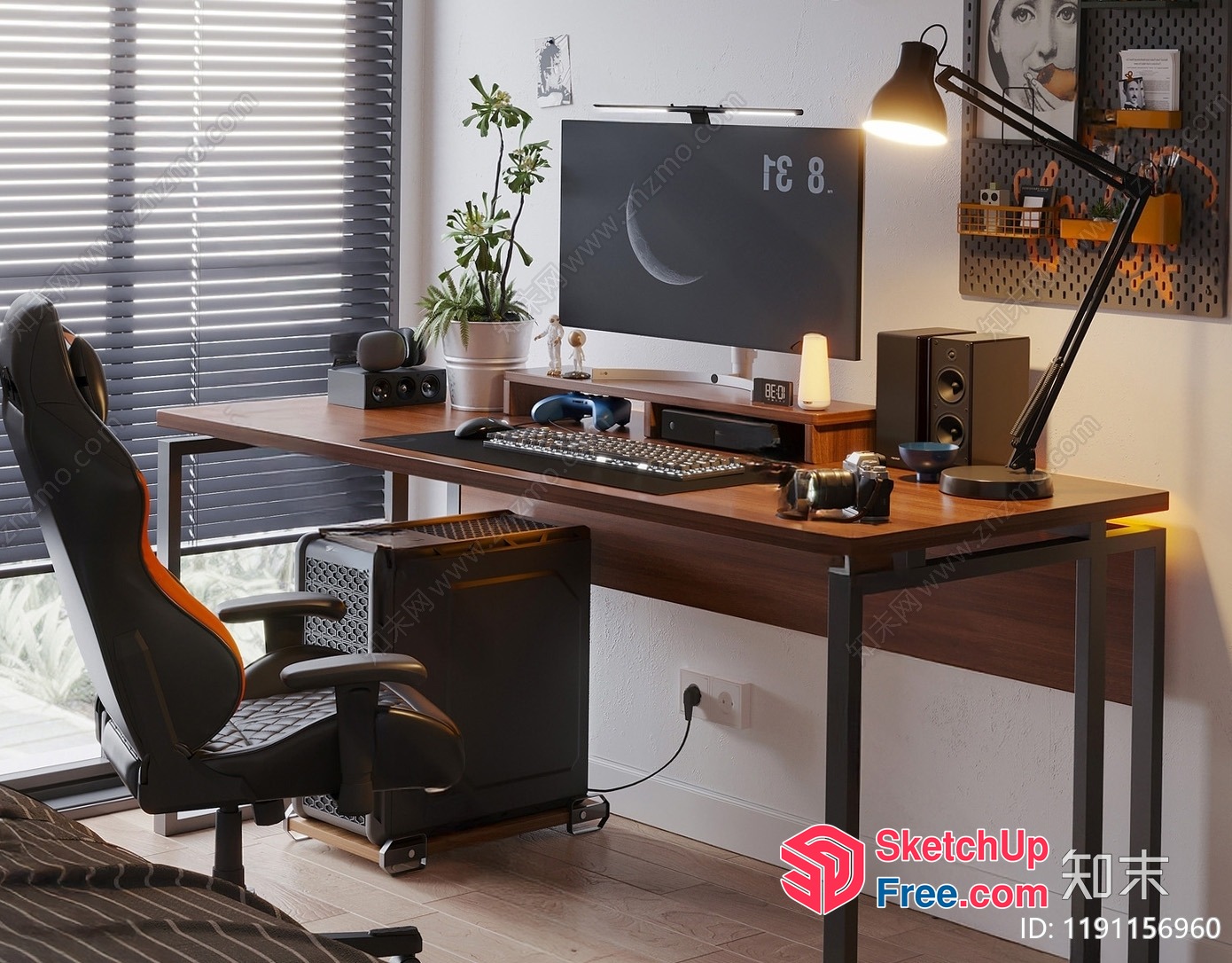 Modern Minimalist Office Workspace With Sleek Desk And Chair 3D SketchUp File