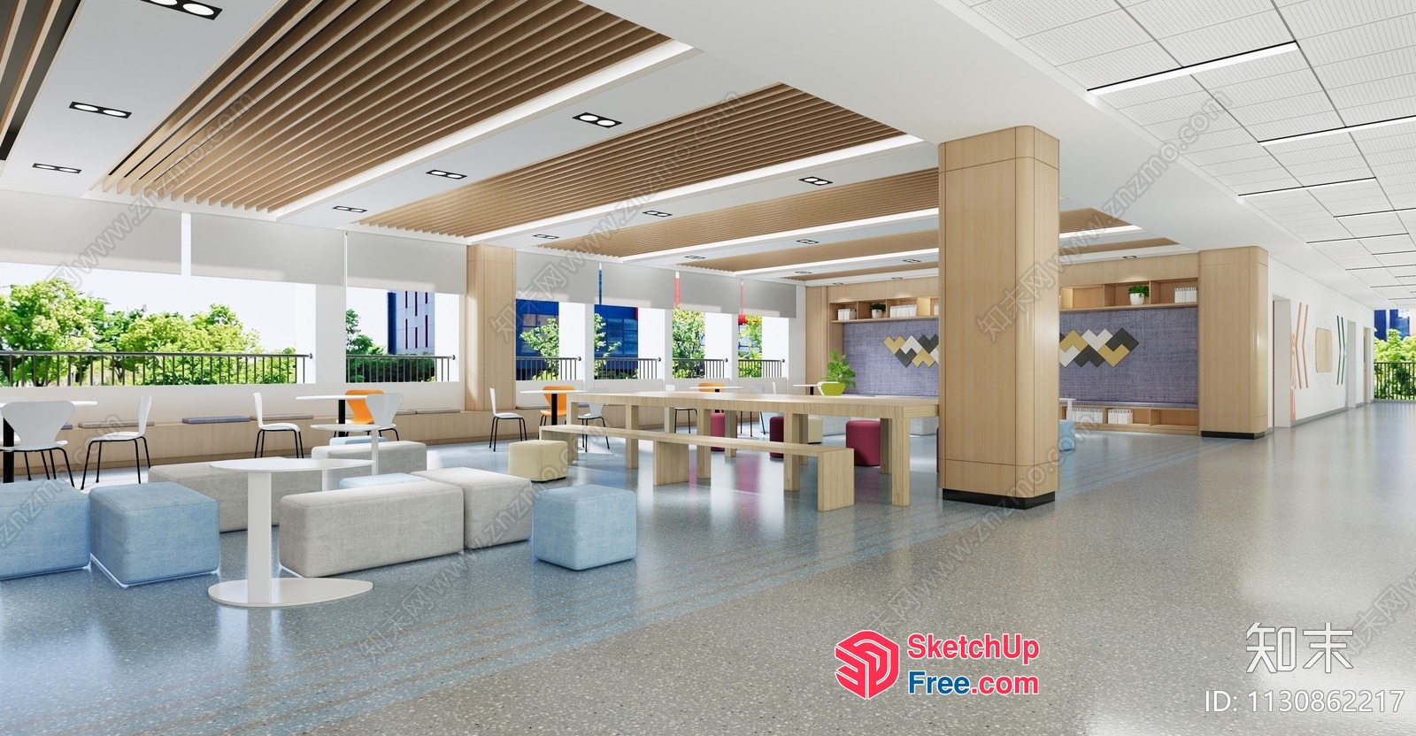 Modern Office Space With Natural Light 3D SketchUp File