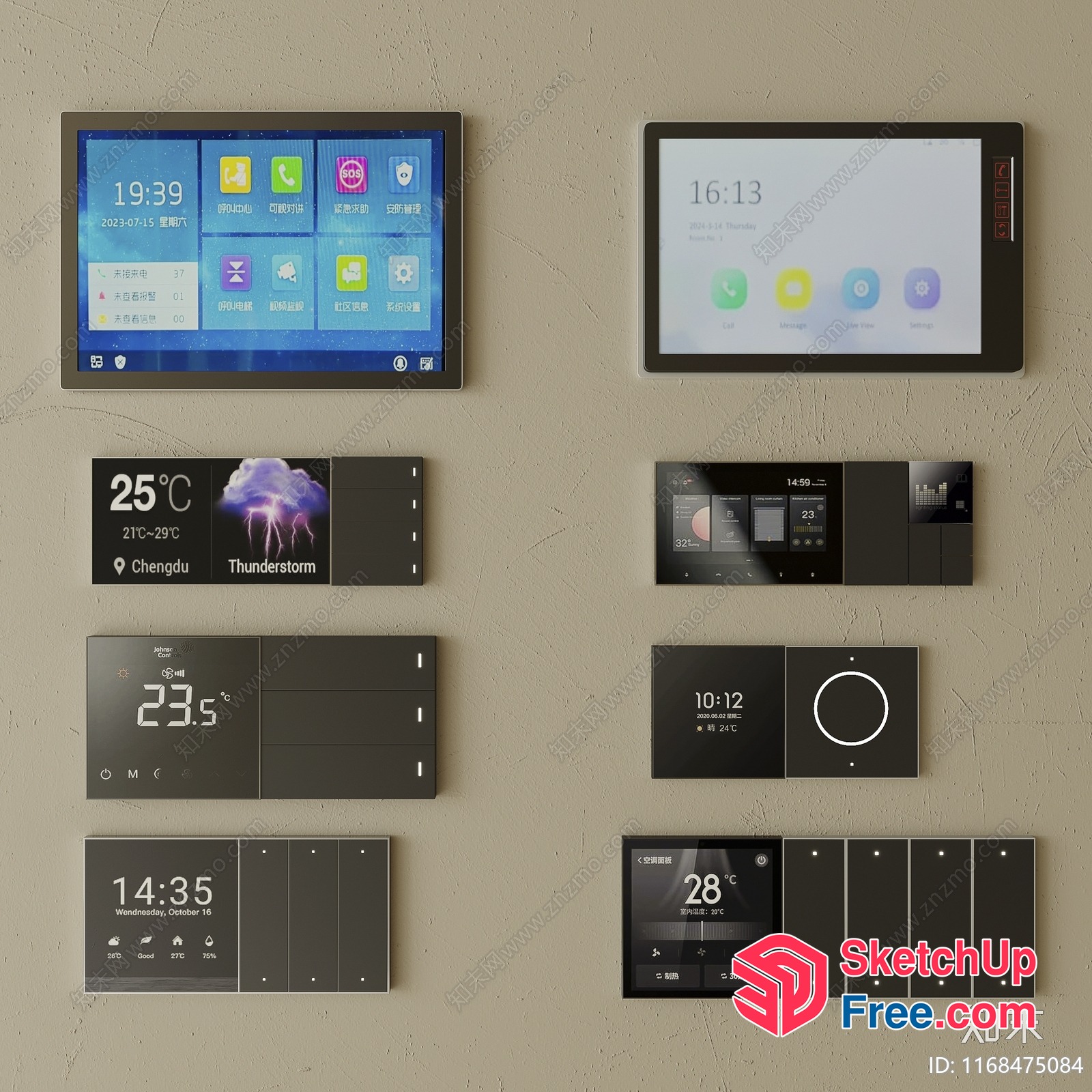 Smart Home Control Panel Layout 3D SketchUp File