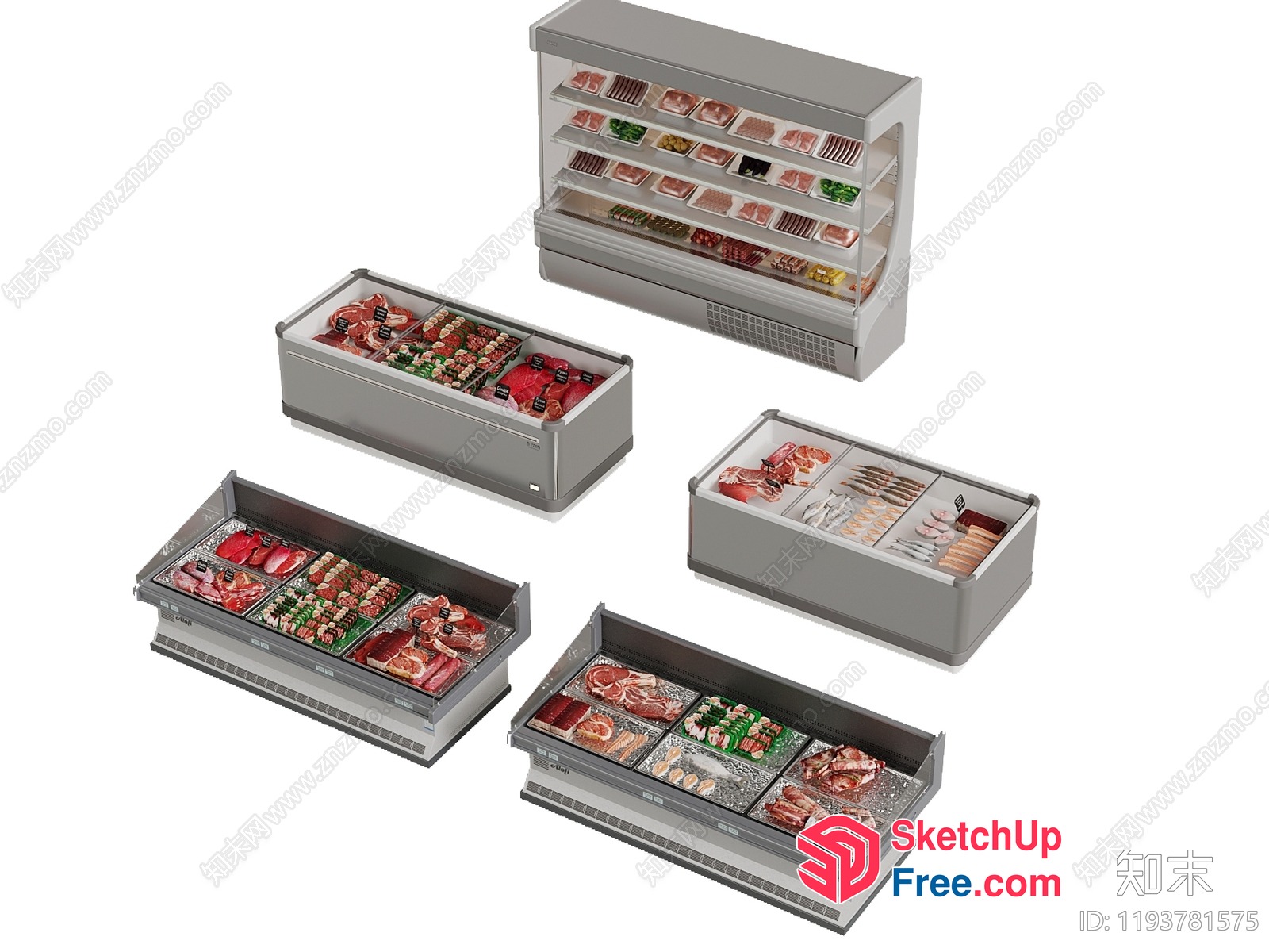 Various Display Cases For Meat Products 3D SketchUp File