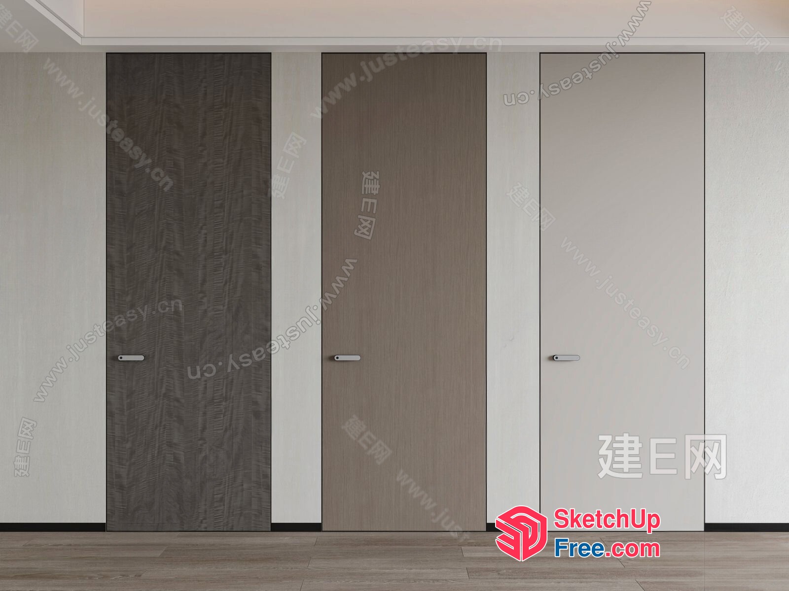 Modern Doors With Sleek Handles 3D SketchUp File