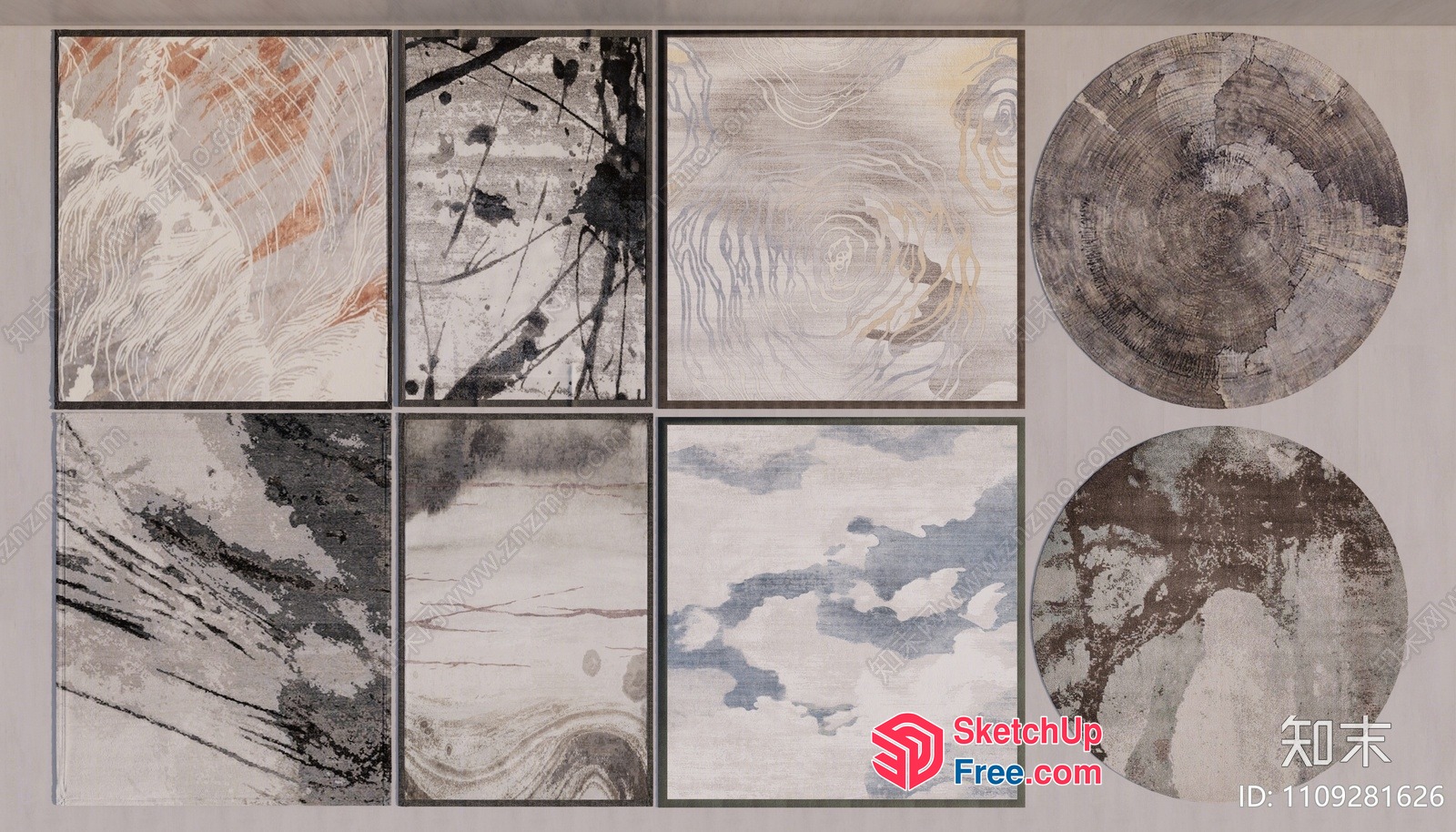 Abstract Patterns In Earth Tones 3D SketchUp File