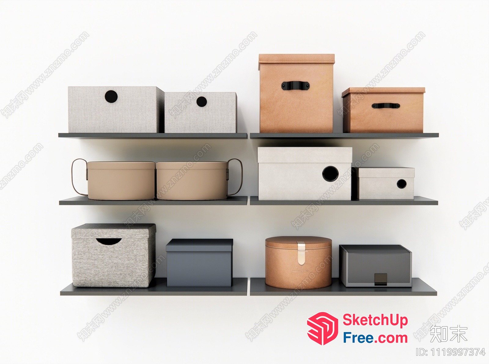 Minimalist Storage Boxes And Shelves 3D SketchUp File