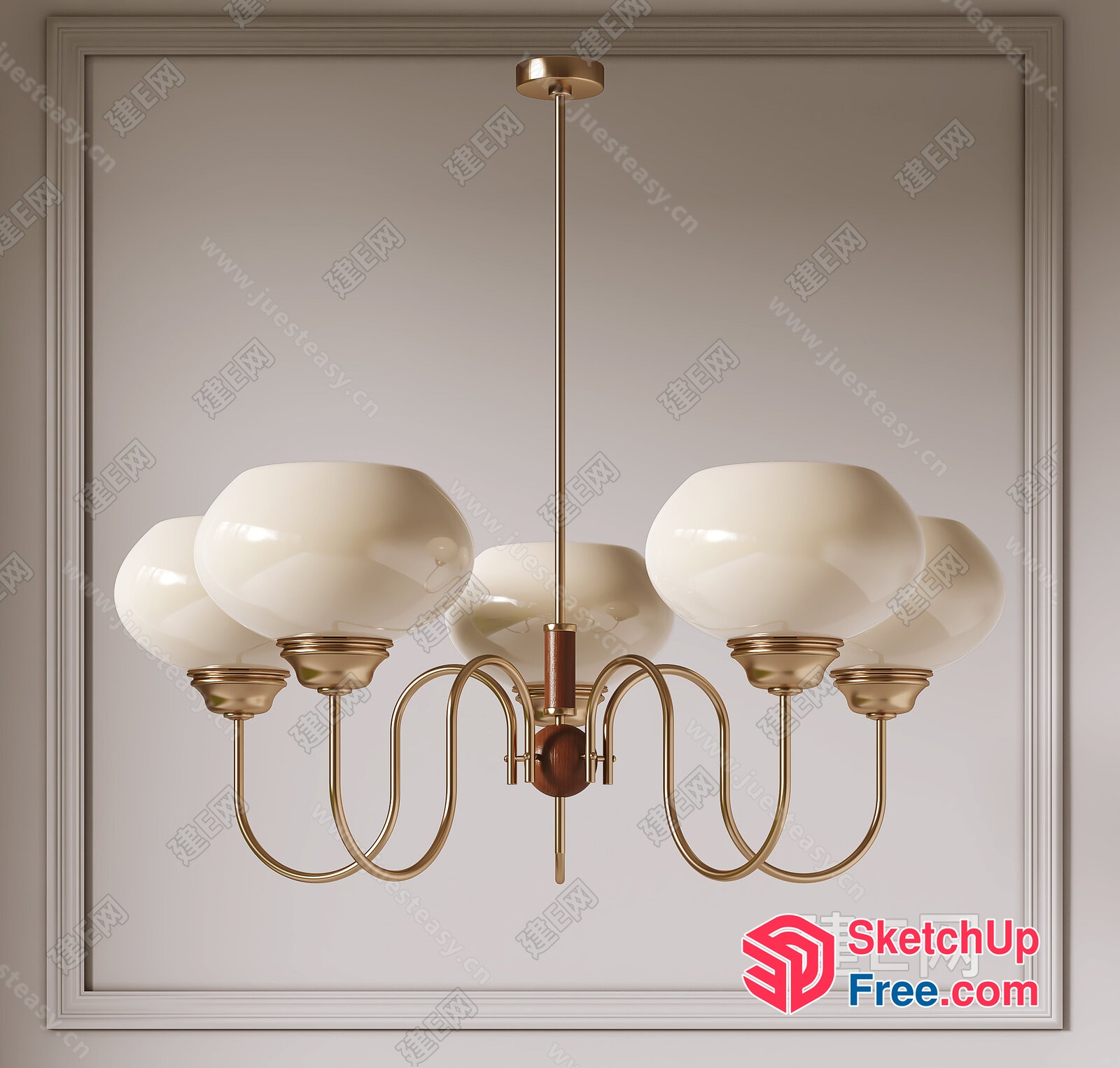 Elegant And Sophisticated Modern Chandelier 3D SketchUp File
