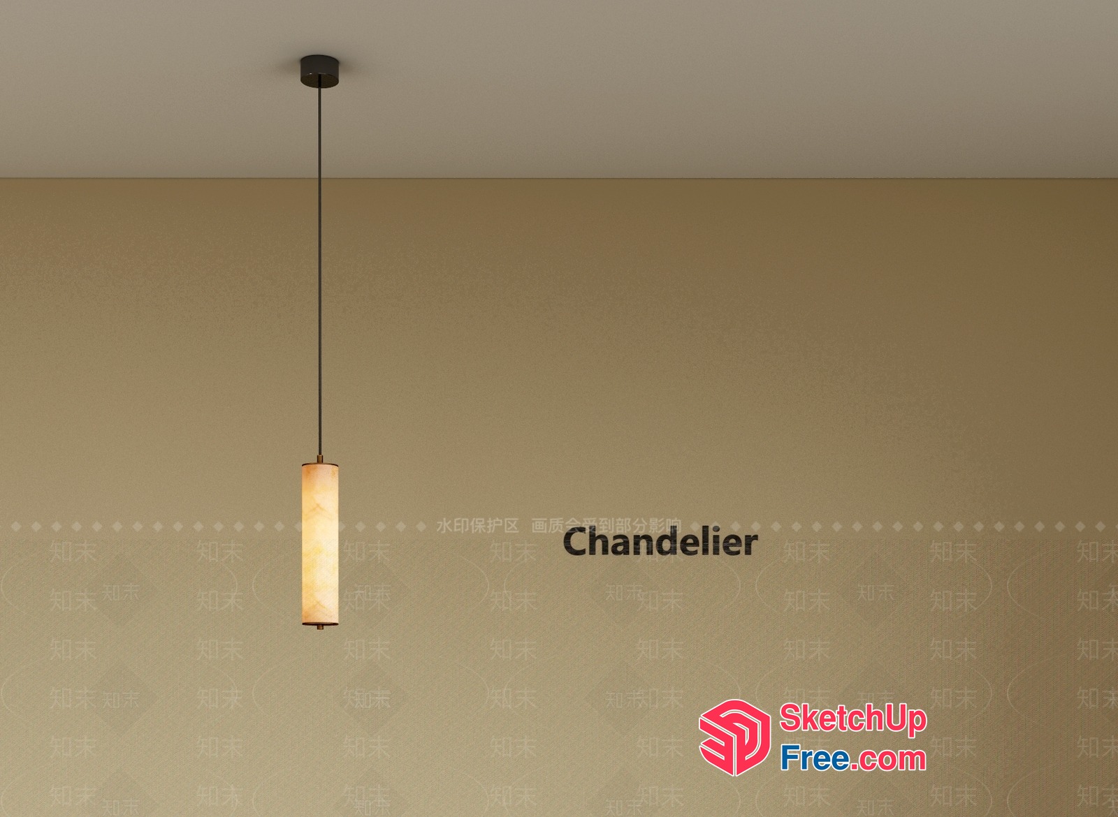 Simple Yet Elegant Hanging Light Fixture 3D SketchUp File